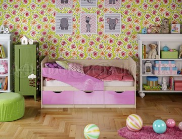 Кровать детская Бабочки 800*1600, Сиреневый глянец во Владивостоке