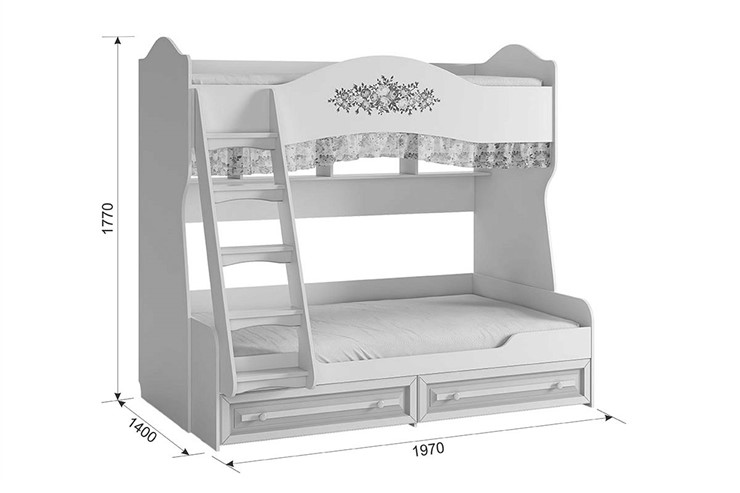 Детская 2-этажная кровать Алиса (1974х1404х1765) во Владивостоке - изображение 4