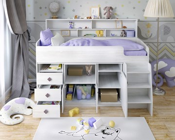 Детская кровать-чердак Малыш-5, цвет Винтерберг во Владивостоке - предосмотр 3