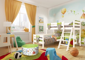 Детская кровать двухъярусная угловая Мебельград Соня, Вариант 8 Белый во Владивостоке