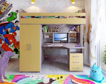 Детская кровать-шкаф Аракс, каркас Бетон, фасад Зира в Находке