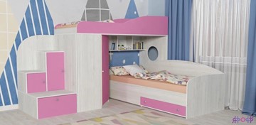 Детская кровать-шкаф Кадет-2, корпус Винтерберг, фасад Розовый во Владивостоке