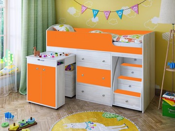 Детская кровать-шкаф Малыш 1600, корпус Винтерберг, фасад Оранжевый в Артеме
