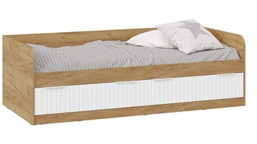 1-спальная детская кровать Хилтон Тип 1 900 (Дуб Крафт Золотой/Белый матовый) в Находке