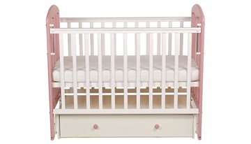 Детская кроватка Polini kids Simple 328, белый-розовый в Уссурийске