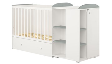 Кровать-трансформер детская с комодом POLINI Kids Ameli 800 Белый / Серый, серия AMELI в Уссурийске