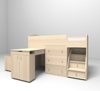 Детская кровать-шкаф Малыш 1600, корпус Дуб, фасад Дуб в Уссурийске