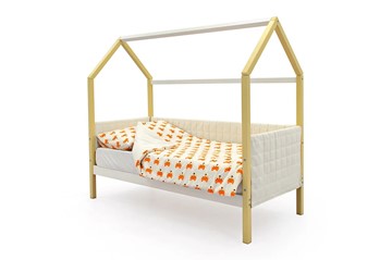 Кровать-домик детская «Svogen бежево-белый» мягкая в Артеме