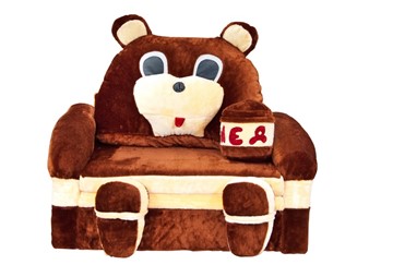 Детский диван Медведь с подушкой, ширина 120 см во Владивостоке