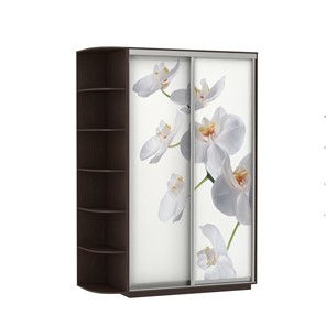Шкаф-купе Экспресс 1500x600x2200, со стеллажом, Орхидея белая/венге в Артеме