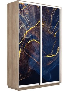 Шкаф 2-х дверный Экспресс 1200x600x2400, Абстракция золотая пыль/дуб сонома во Владивостоке