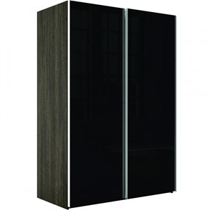 Шкаф 2-х створчатый Эста (Стекло черное/Стекло черное) 1800x660x2200, венге мали в Артеме