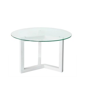 Круглый столик Оникс-8, Выбеленный дуб/Прозрачное стекло в Артеме