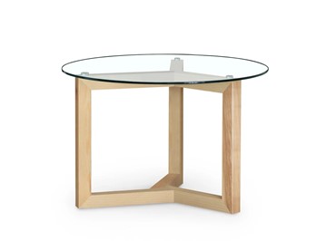 Круглый столик КРОНИД Оникс-8, Натуральный массив/Прозрачное стекло во Владивостоке
