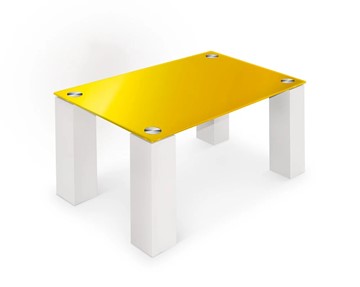 Стеклянный столик Колизей-8, белый/желтое стекло во Владивостоке