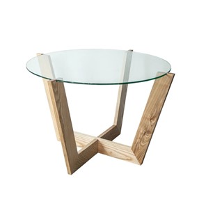 Стеклянный столик Оникс-10, Натуральный массив/Прозрачное стекло в Уссурийске