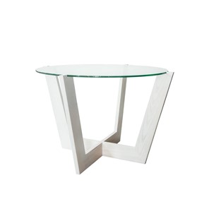 Стеклянный столик в зал Оникс-10, Выбеленный дуб/Прозрачное стекло во Владивостоке