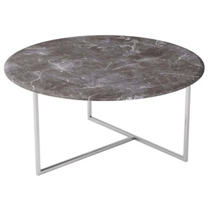 Столик Мебелик Маджоре (Серый мрамор/Хром) в Артеме