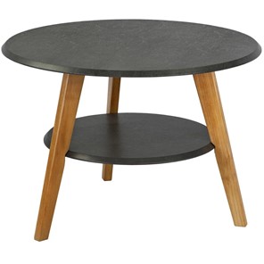 Круглый столик Мебелик BeautyStyle 17 (серый бетон-бук) в Уссурийске