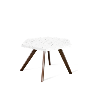 Шестигранный столик SHT-S39 / SHT-ТT20 60 ЛДСП (мрамор каррара белый/венге) в Артеме