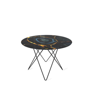 Столик круглый SHT-TU37 / SHT-TT32 60 стекло/МДФ (титановый кварц/черный муар) в Артеме