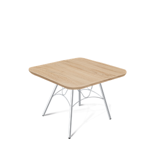 Квадратный столик SHT-S100 / SHT-TT 60/60 ЛДСП (дуб сонома/хром лак) в Находке