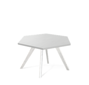 Шестигранный столик SHT-S39 / SHT-ТT20 70 ЛДСП (серебристый матовый/белый/патина серебро) во Владивостоке