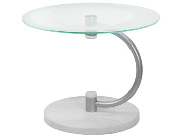 Стеклянный столик Мебелик Дуэт 13Н (металлик-дуб дымчатый-прозр) в Уссурийске