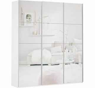 Шкаф 3-х створчатый Прайм (3 зеркало) 2100x570x2300, белый снег в Артеме