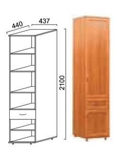 Шкаф двухдверный Александра-1, ПР-4, шимо светлый, МДФ с кожзамом в Находке