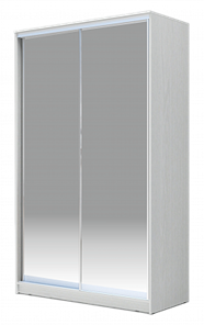Шкаф 2-х дверный 2400х1200х420 Хит-24-4-12/2-88, Матовое стекло, Белый во Владивостоке