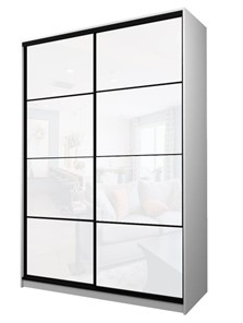 Шкаф 2-х дверный MAX МШ-25-6-18-22, Профиль Черный/Цвет Белый/Oracal Белый во Владивостоке