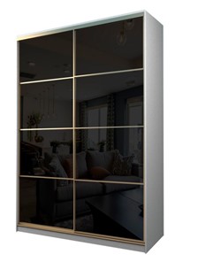 Шкаф 2-х дверный MAX МШ-25-6-18-22, Профиль Золото/Цвет Белый/Oracal Черный во Владивостоке