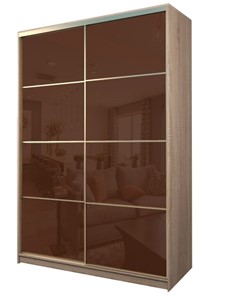 Шкаф 2-х дверный MAX МШ-25-6-18-22, Профиль Золото/Цвет Дуб сонома/Oracal Шоколад во Владивостоке