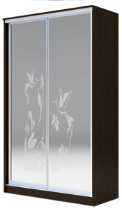 Шкаф двухстворчатый 2300х1200х620 два зеркала, "Колибри" ХИТ 23-12-66-03 Венге Аруба во Владивостоке - предосмотр