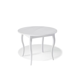 Круглый кухонный стол Kenner 1000С (Белый/Стекло белое глянец) во Владивостоке