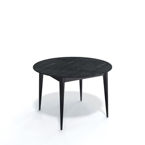 Кухонный круглый стол Kenner W1200 (Черный/Мрамор серый) в Артеме