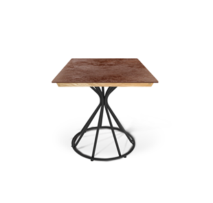 Керамический кухонный стол SHT-TU4-1/ТT8 60/60 (черный муар/прозрачный лак/коричневая сепия) в Артеме