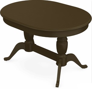 Обеденный раздвижной стол Леонардо-2 исп. Овал, тон 5 (Морилка/Эмаль) в Артеме