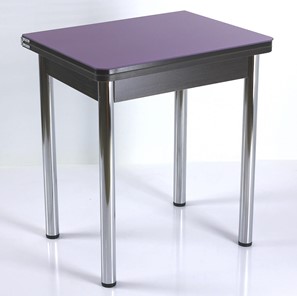 Кухонный пристенный стол СПА-02 СТ2, венге ЛДСП/стекло фиолетовый/39 прямые трубки хром в Артеме