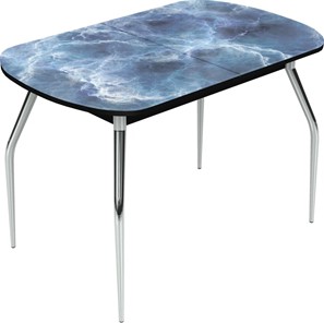 Обеденный раздвижной стол Ривьера исп.2 хром №5 (Exclusive h126/черный) в Артеме