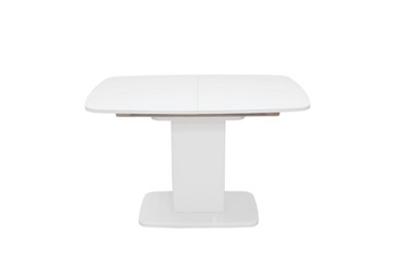 Кухонный стол раздвижной Leset Денвер 1Р (Белый лак/стекло глянцевое белое) в Артеме