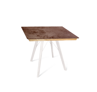 Керамический кухонный стол SHT-TU9/ТT8 60/60 (выбеленый/прозрачный лак/коричневая сепия) в Находке