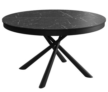 Кухонный  стол DikLine KR120 мрамор черный Калаката/опоры черные в Артеме