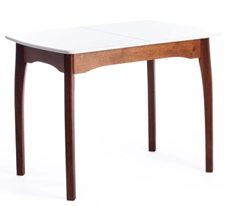 Обеденный раздвижной стол Caterina, бук/мдф, 100+30x70x75, коричневый, белый арт.15856 в Артеме