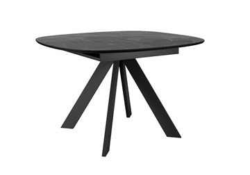 Стол обеденный раскладной DikLine BK100 Керамика Черный мрамор/подстолье черное/опоры черные в Артеме