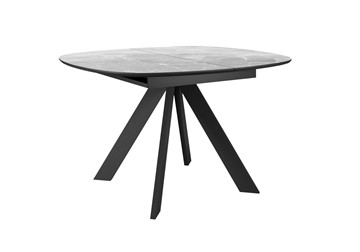 Керамический обеденный стол DikLine BK100 Керамика Серый мрамор/подстолье черное/опоры черные в Находке