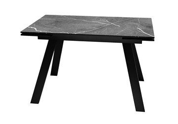 Стол обеденный раздвижной DikLine DKL140 Керамика Черный мрамор/опоры черные (2 уп.) в Находке