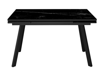 Керамический кухонный стол DikLine SKA125 Керамика Черный мрамор/подстолье черное/опоры черные (2 уп.) в Находке