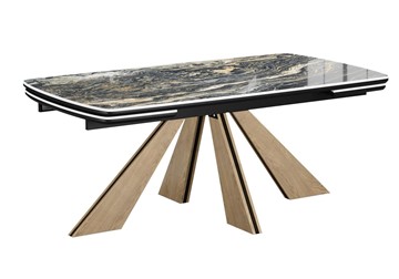 Раскладной стол DikLine SKP180 Керамика Amadeus/подстолье черное/опоры дуб монтана (2 уп.) в Артеме